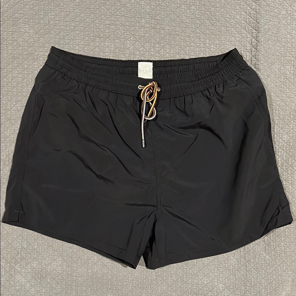 Paul Smith Black Swim Shorts with mesh lining and Multi colored Drawstring